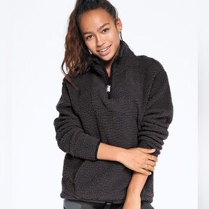 New Victoria’s Secret PINK Sherpa Quarter Zip Pullover Jacket